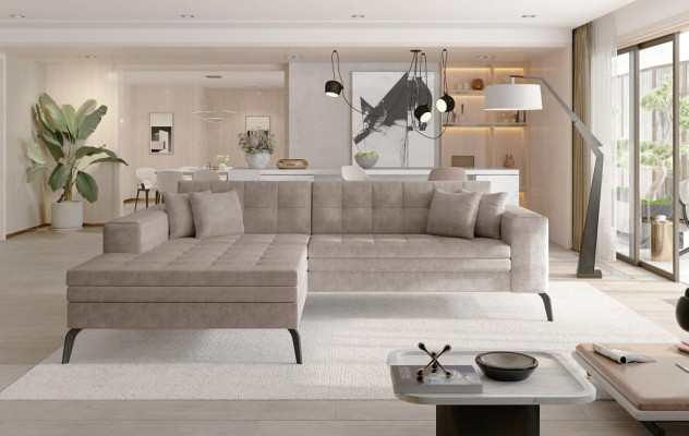 Ontwerp woonlandschap L-vorm hoekbank bank stoffering textiel set sofa hoek nieuw