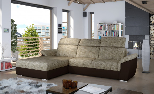 Bankstel woonlandschap hoekbank design modern sofa L-vorm textiel stoffen sofa's.