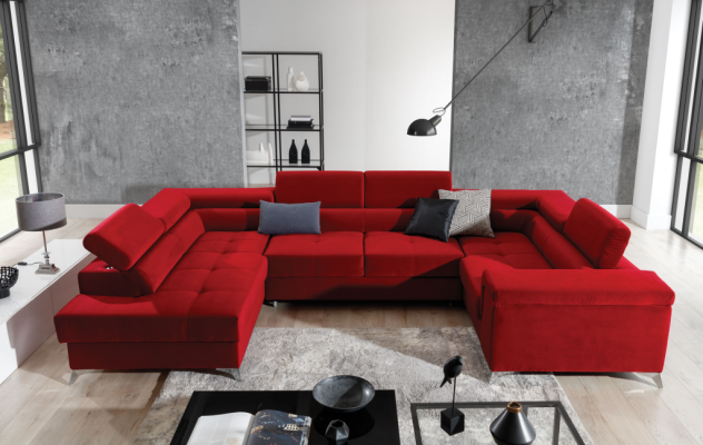 Hoekbank U-vorm Bank Bank Ontwerp Bekleding Slaapbank Bedfunctie Woonlandschap