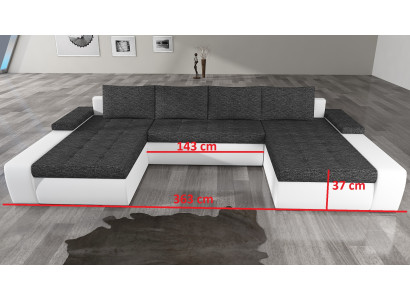 XXL Grote slaapbank Relax woonkamer hoekbank set Bekleding Bank Hoekbank