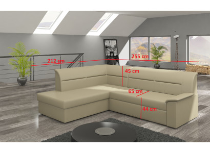 Ontwerp hoekbank Elano L-vorm slaapfunctie bank leder textiel sofa's