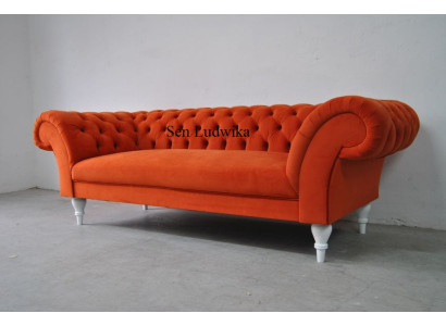 Stof Design Bank Bekleding Sofa's Textiel Modern Sofa Chesterfield 3-zits Oranje