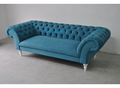 Textiel 3-zits Blauw Stof Ontwerp Bank Bekleding Bankstellen Modern Bank Chesterfield