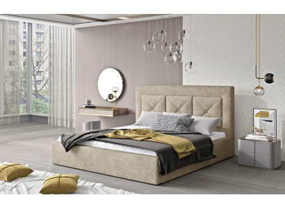 Klassiek bed, moderne stijl, dubbel houten hotelbed van 220x220 voor slaapkamer nieuw.