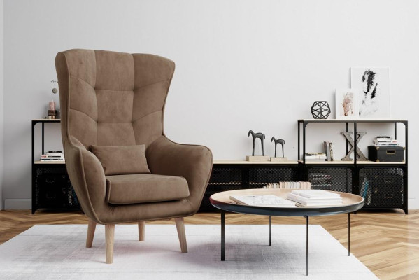 Fauteuil Club Lounge Ontwerper Leuning Stoel Gestoffeerde Bank 1-Zitter Nieuwe Stoffering