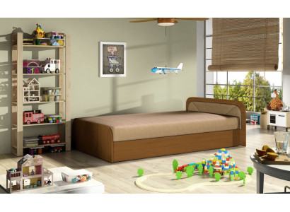 Kinderkamer gestoffeerd bed bedden houten slaapbank matras 80x190cm nieuw
