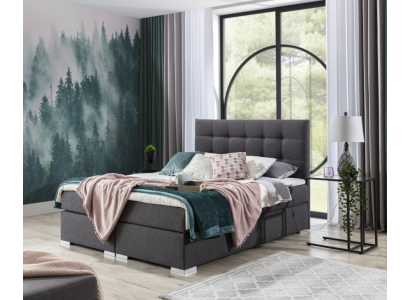 Volledige set matras & topper boxspring bed gestoffeerd bed van textielstof