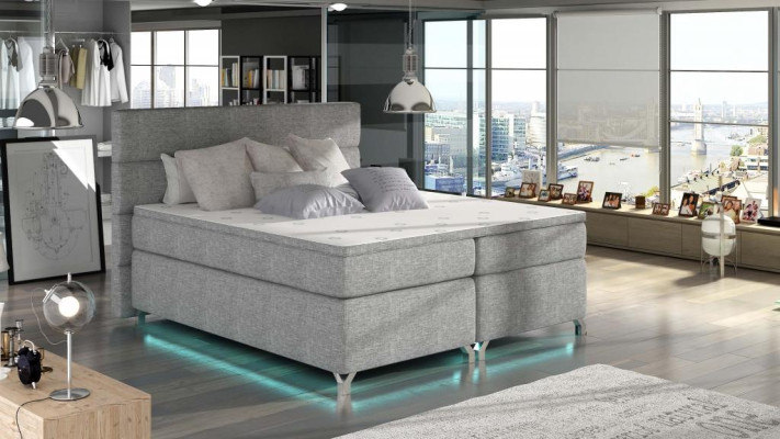 Boxspring bed Tweepersoons bed Lederen bedden Gestoffeerd Slaapkamer meubilair 180x200