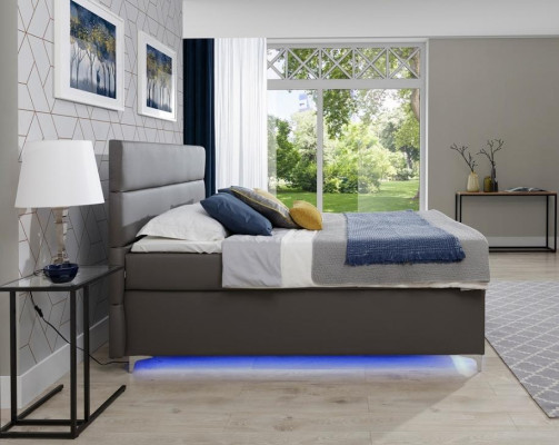 Boxspring bed Tweepersoons bed Lederen bedden Gestoffeerd Slaapkamer meubilair 180x200