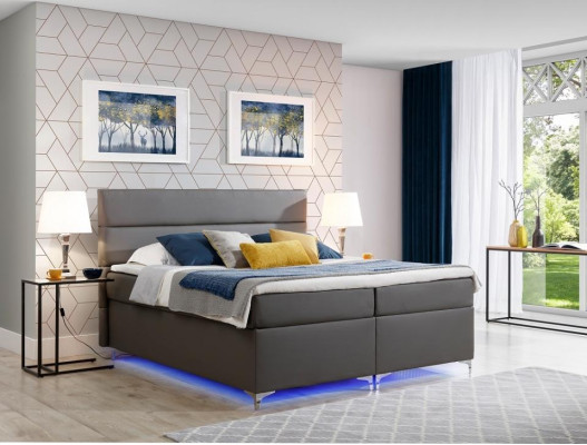 Boxspring bed Tweepersoons bed Lederen bedden Gestoffeerd Slaapkamer meubilair 180x200