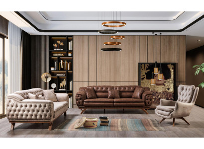 Bankstelsel 3+3+1 zitsmeubelset Designbanken kunstleer Chesterfield