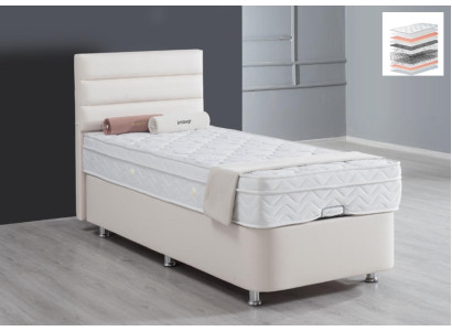 Bed Beige Single bed Metal Modern Bedroom Beds Furniture 120x200