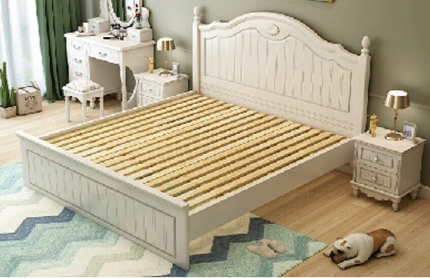 Set Bed Slaapkamer 2x Nachtkastje Tweepersoonsbedden Complete Set Houten Meubels 3-delig.
