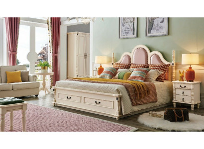 3-delige set slaapkamer, 2x nachtkastje hout designbed luxe klassiek nieuw.