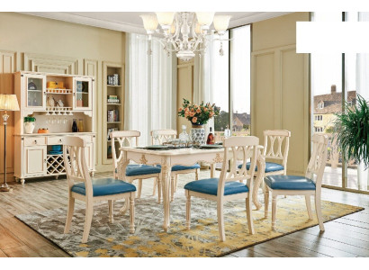 Eetkamer Eettafel 6 x Stoelen Eetset Hout Keuken Groep Dressoir Meubels Nieuw 7-delig.