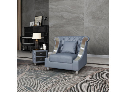 Chesterfield fauteuil tv bank 1-zits bank leer banken bekleding echt leer