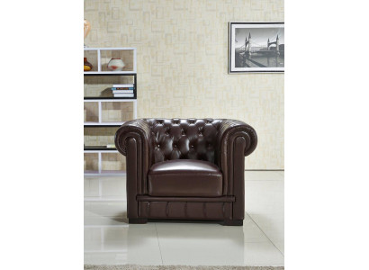 Chesterfield stoel tv bank 1-persoons bank lederen bank bekleding