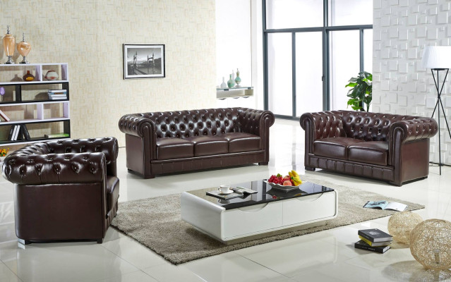 Chesterfield stoel tv bank 1-persoons bank lederen bank bekleding