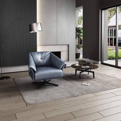 Fauteuil Ontwerp Luxe Relax Club Lounge Eenpersoons Bekleding Stof Leer