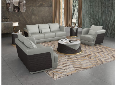 Bankstel 3-zits driezits Designbank Leren bank Modern bank bankstellen
