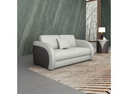 Lederen bank Bank Woonlandschap 2 zits Design Modern Sofa Tweezits Echt leer