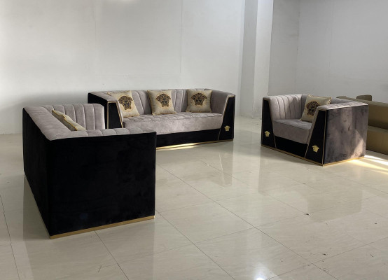 Luxe sofa 2-zits meubeldesign bekleding zwart textiel fluweel bankstellen banken