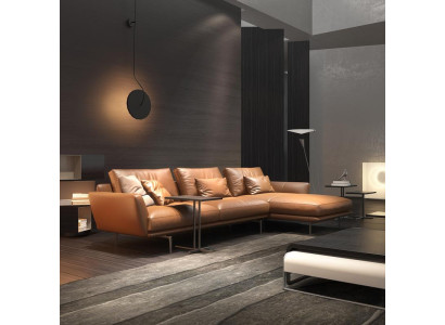 Bank L-vormige lederen bank woonlandschap set ontwerp hoekbank modern sofa
