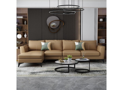 Ontwerp Esk hoekbank L-vorm Moderne bankstellen Leren bank Bank Zitbank Woonlandschap Bank