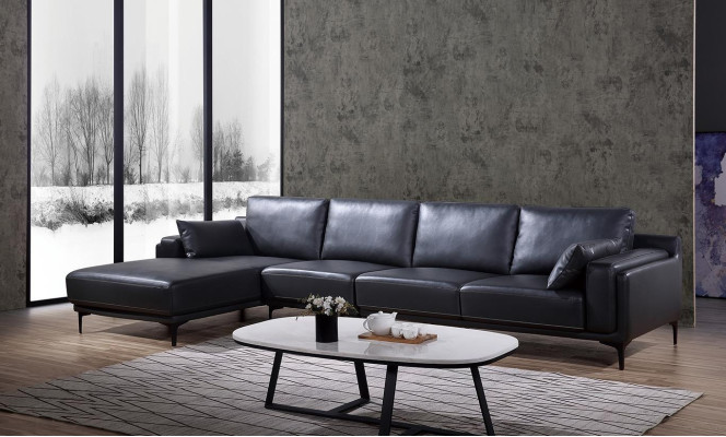 Sofa Ontwerp hoekbank L-vorm leren bank bank woonlandschap set moderne banken