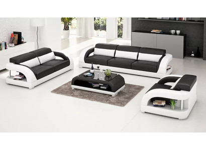 Woonlandschap bankstel 3+2+1 zits Designer bankstel Leren bankstel Moderne bankstel
