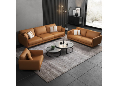 Bankstel 3+2+1 zits leren bank bankstel woonlandschap set design modern