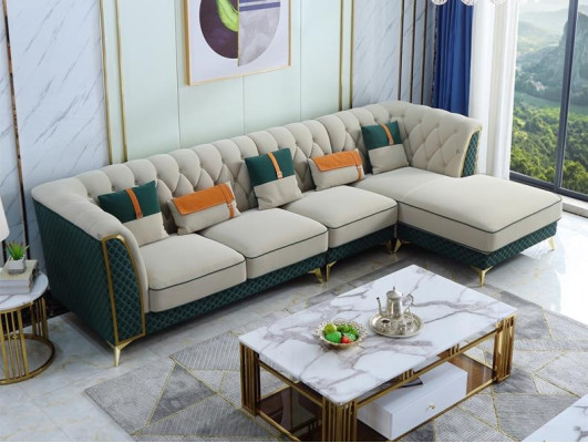 Ontwerp hoekbank L-vorm leren bank bank woonlandschap set design moderne banken
