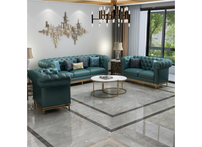 Chesterfield bankstel gestoffeerde zitmeubel set van 2 delen Nieuwe bankstel 3+2 zits Neu Couch  Chesterfield bankstel gestoffeerde zitmeubel set van 2 delen Nieuwe bankstel 3+2-zits Neues Sofa