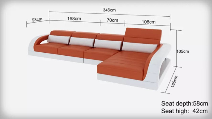 Lederen bekleding design hoekbank hoekbank bank bank L-vorm woonkamer