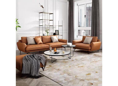 Sofa set 4+3+2 Leren bank Bankstel Set Ontwerp Modern Sofa