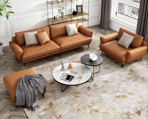 Sofa set 4+3+2 Leren bank Bankstel Set Ontwerp Modern Sofa
