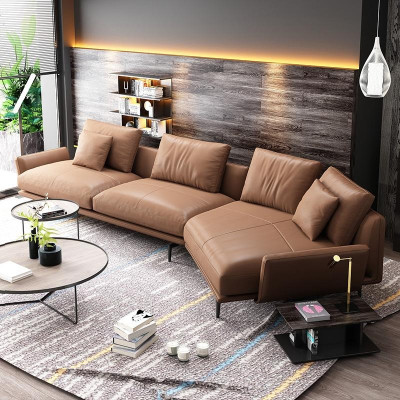 Hoekbank L-vorm Moderne bank Decoratie Leren bank Hoekbank Bekleding Woonlandschap