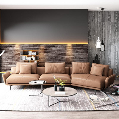 Hoekbank L-vorm Moderne bank Decoratie Leren bank Hoekbank Bekleding Woonlandschap