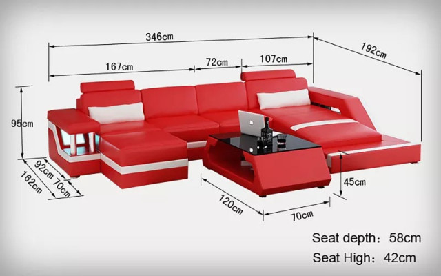 Leren hoekbank L-vorm Moderne bank Leren hoekbank Bekleding