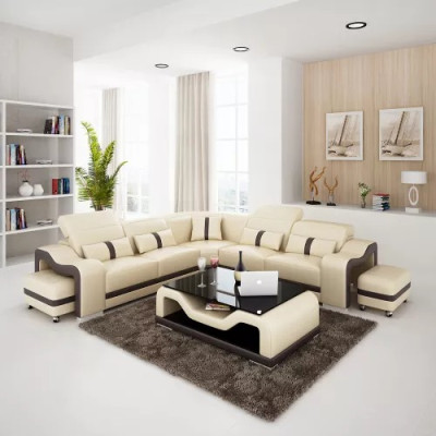 Leren bank Ontwerpbank Hoekbank L-vorm Moderne hoekbank Bekleding  Leren bank Ontwerpbank Hoekbank L-vorm Moderne hoekbank Bekleding