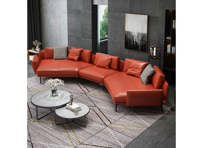 Woonlandschap set Ontwerp Modern Sofa Hoekbank Sofa U-vorm Leren Bank Couch