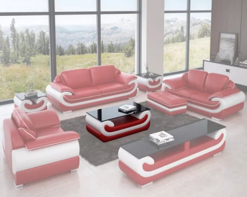 Bankstel 3-zits woonlandschap Moderne bank Leren bank Ontwerper