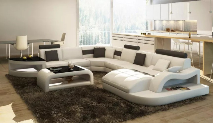 Hoekbank Ontwerp Hoekbank Woonkamer Meubilair Leren Bekleding Bank Bank Woonlandschap