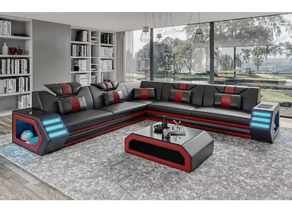 Ontwerp woonkamer hoekbank hoekbank meubels leren bekleding bank bank L-vorm + tafel