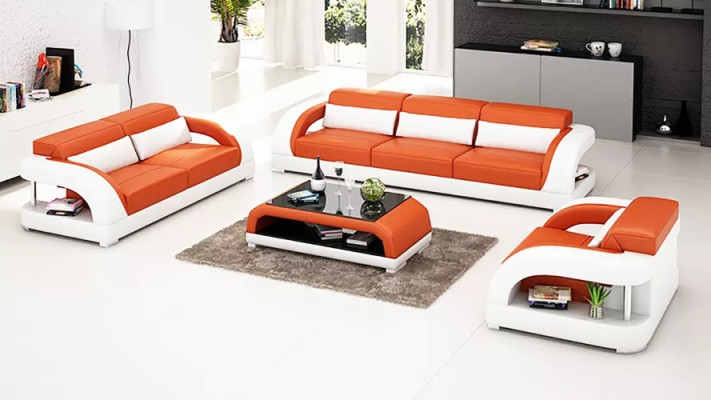 Leren bankstel bankstel 3+2+1 zits + salontafel leren bankstel Moderne bank