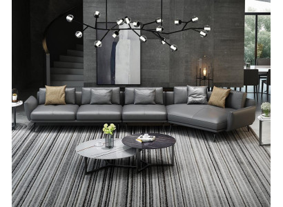 Leren gestoffeerde design hoekbank bank bank L-vorm woonlandschap woonkamer