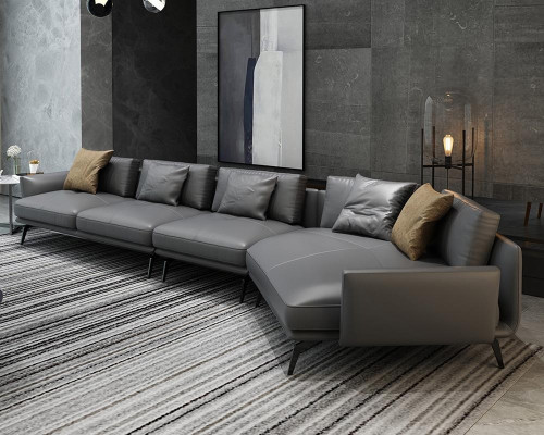 Leren gestoffeerde design hoekbank bank bank L-vorm woonlandschap woonkamer