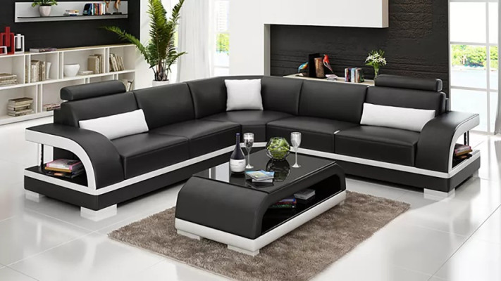 Woonkamer Lederen xxl bank bank moderne designer hoekkussen bekleding