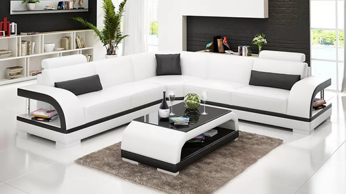 Woonkamer Lederen xxl bank bank moderne designer hoekkussen bekleding