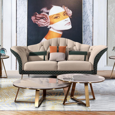 Bankstel Design Bank Leren Bank 3-zits Modern Bankstel